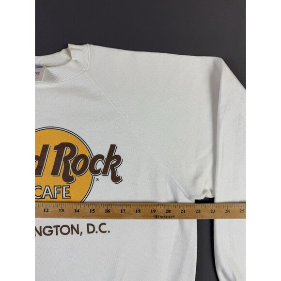 Rare Vintage 80s 90s Hard Rock Cafe Washington DC Hanes XL USA Crewneck Sweater - Picture 15 of 16